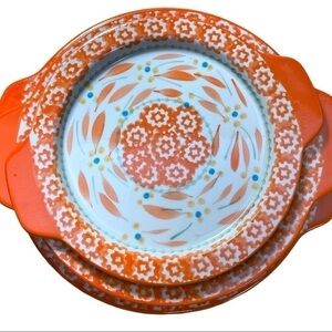 Temptations By Tara, Presentable Ovenware, Set Of 3 Servings Plates, From QVC